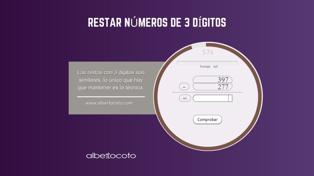 Restar números de 3 dígitos (Banner para blog)