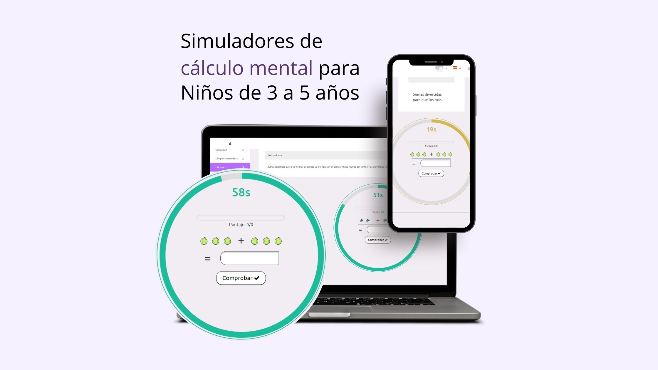 Simuladores de cálculo mental para niños de 3 a 5 años
